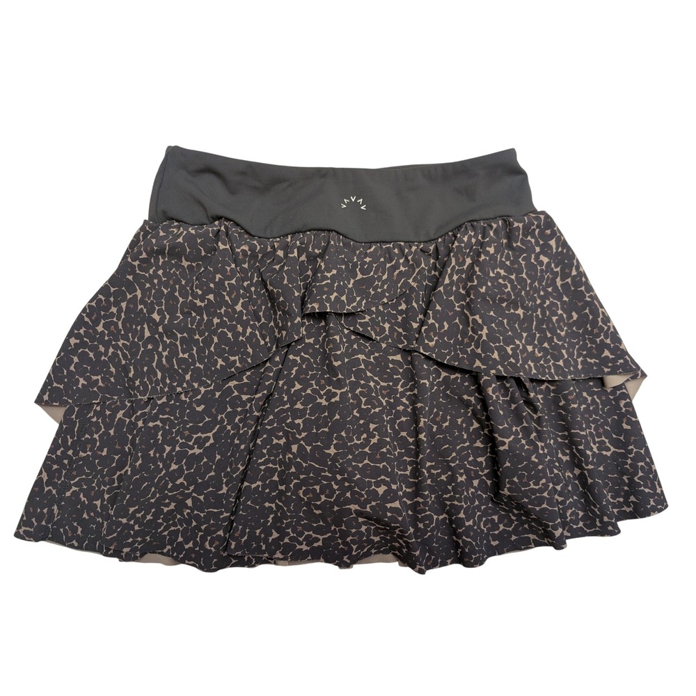 Varley Adams Animal Print Skirt Skort Ruffle Leopard Print Active Tennis Golf S